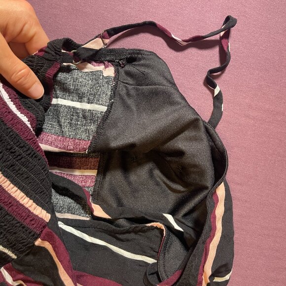 Xhilaration Striped Long Sun Dress Spaghetti Straps with Pockets - Size Medium - Picture 6 of 9